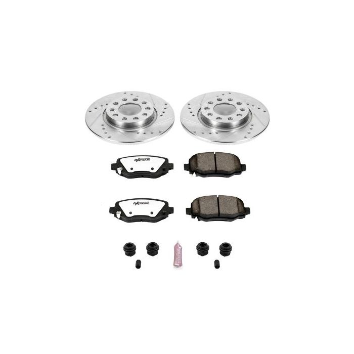 Power Stop K6543-36 Rear Z36 Extreme Performance Truck & Tow Brake Kit for 14-19 Jeep Cherokee KL with Single Piston Front Calipers