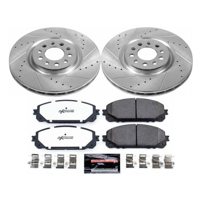 Power Stop K7414-36 Front Z36 Extreme Performance Truck & Tow Brake Kit for 2017 Jeep Cherokee KL