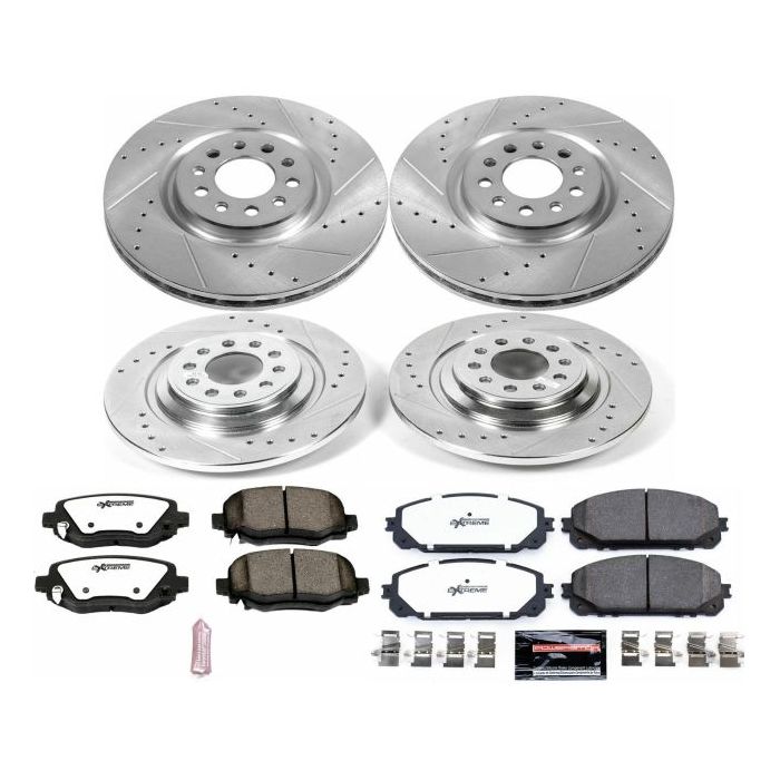 Power Stop K7415-36 Front & Rear Z36 Extreme Performance Truck & Tow Brake Kit for 2017 Jeep Cherokee KL
