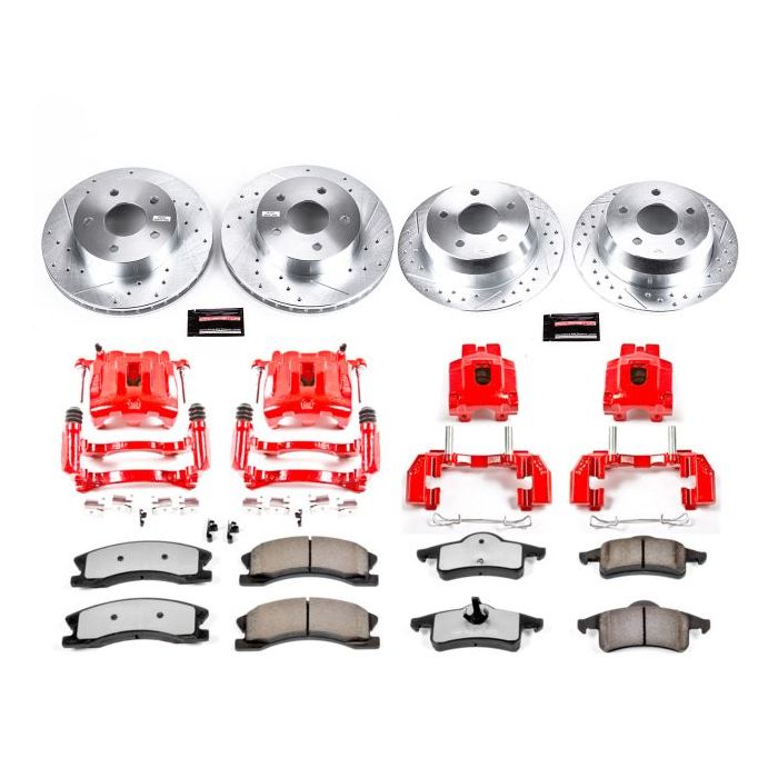 Power Stop KC2150-36 Front & Rear Z36 Extreme Performance Truck & Tow Brake Kit with Calipers for 99-04 Jeep Grand Cherokee WJ with Akebono Calipers