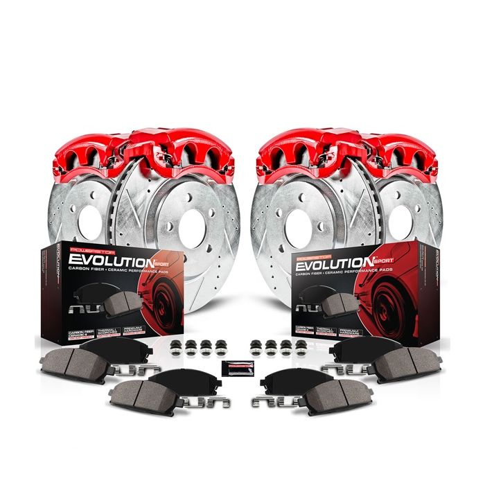 Power Stop KC2848A Front & Rear Z23 Evolution Sport Performance 1-Click Brake Kit with Calipers for 09-17 Jeep Compass and Patriot MK