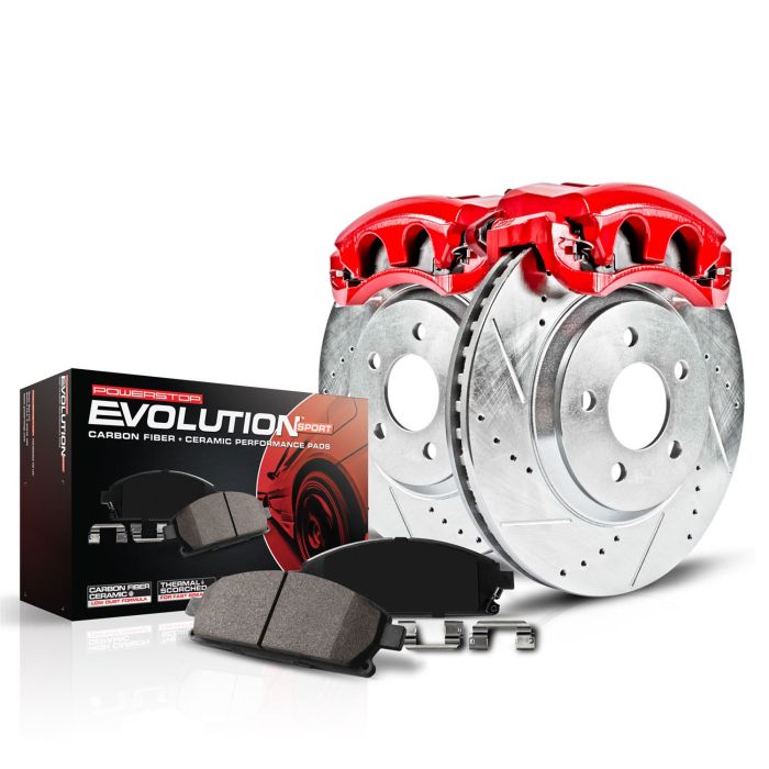 Power Stop KC6536 Front Z23 Evolution  Sport Performance 1-Click Brake Kit w/Calipers for 13-15 Jeep Grand Cherokee WK2