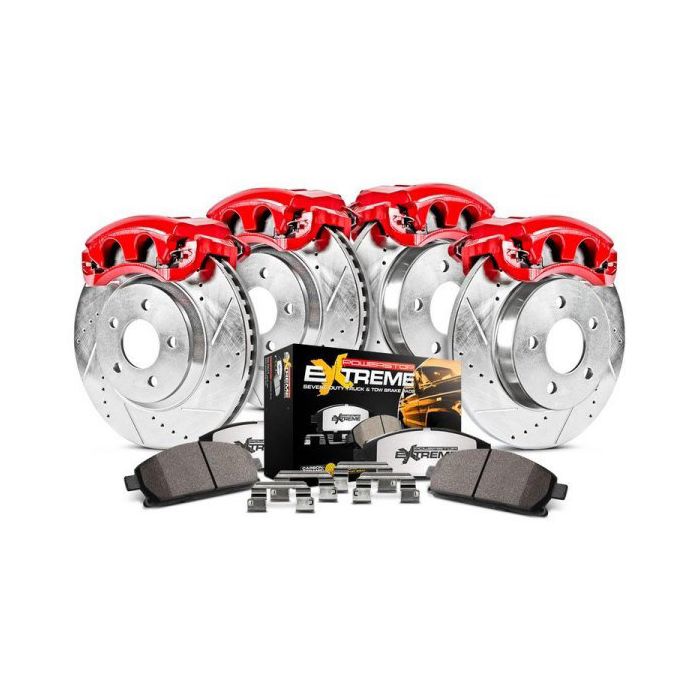 Power Stop KC7136-36 Front & Rear Z36 Extreme Performance Truck & Tow Brake Kit with Calipers for 16-18  Jeep Grand Cherokee WK2