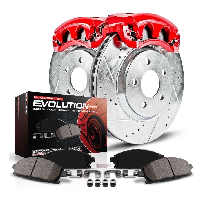 Power Stop  Rear Z23 Evolution Sport Performance 1-Click Brake Kit with Calipers for 18-20 Jeep Wrangler JL