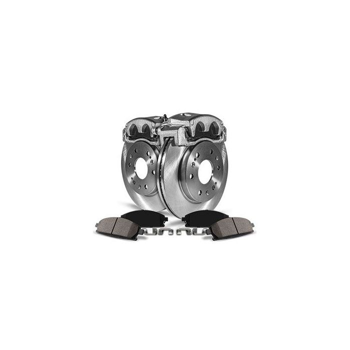 Power Stop  Front Z17 Evolution Geomet Coated Brake Kit with Calipers for 17-19 Jeep Cherokee KL with Dual Piston Front Calipers