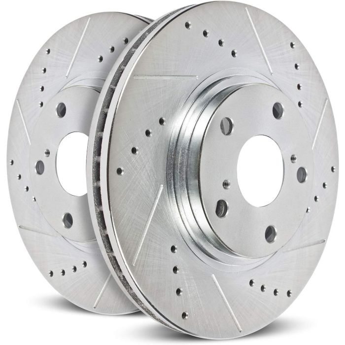PowerStop JBR1121XPR Front Evolution Drilled, Slotted & Zinc Plated Rotors for 05-23 Toyota Tacoma
