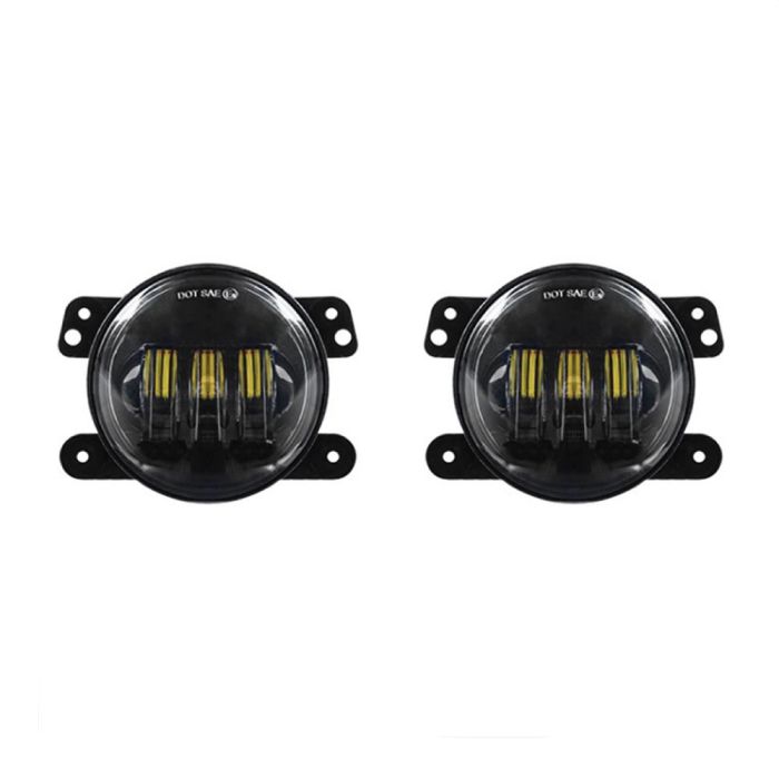 Quake LED QTE904 RGB 4" LED Fog Lights for 18-20 Jeep Wrangler JL & Gladiator JT