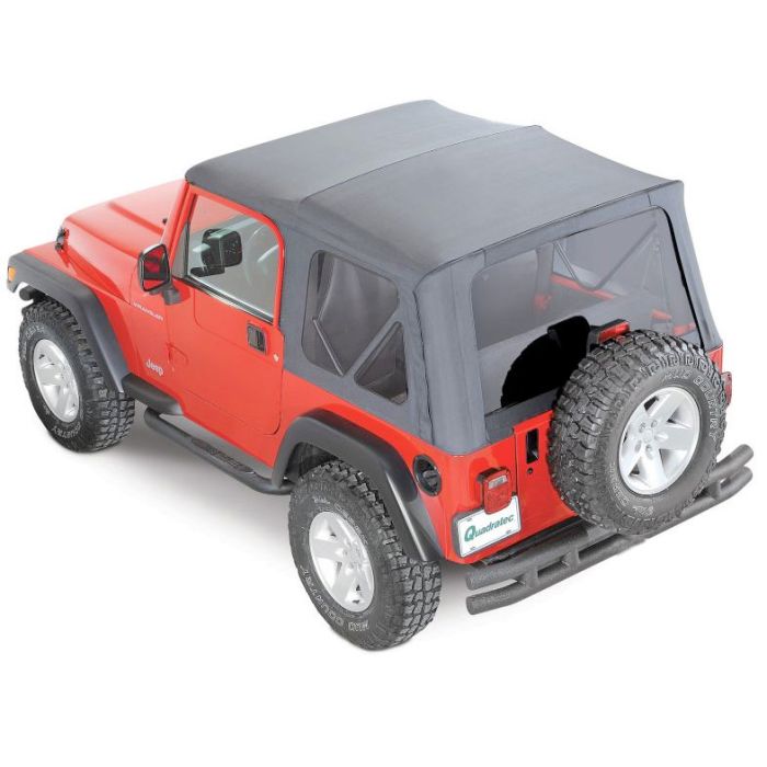 QuadraTop  Premium Sailcloth Replacement Soft Top in Black Diamond  for 97-06 Jeep Wrangler TJ
