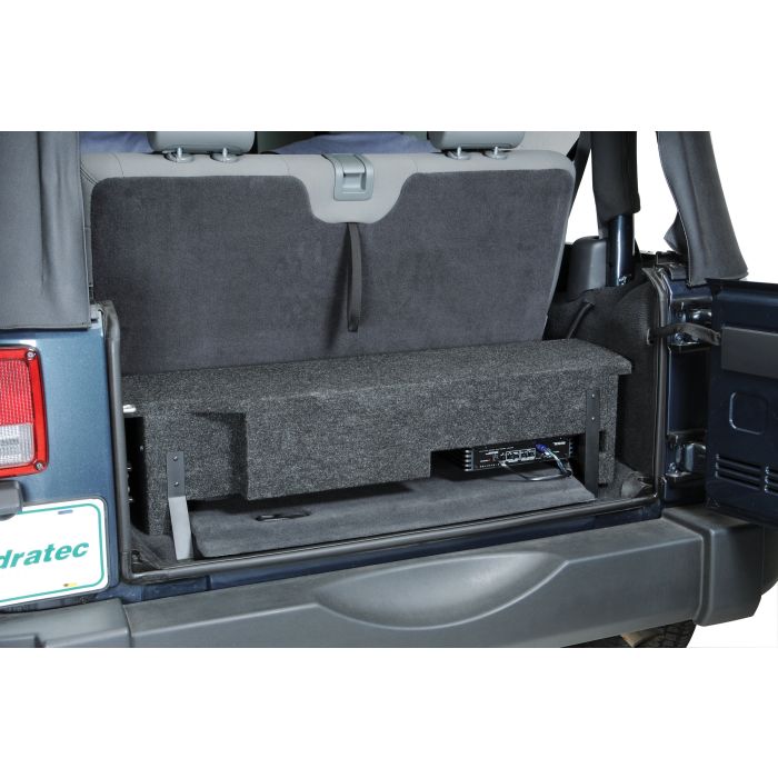 Quadratec  Custom Rear Subwoofer Kit with 10" Kicker CompVR Speaker & CXA400.1 Amp for 07-18 Jeep Wrangler JK