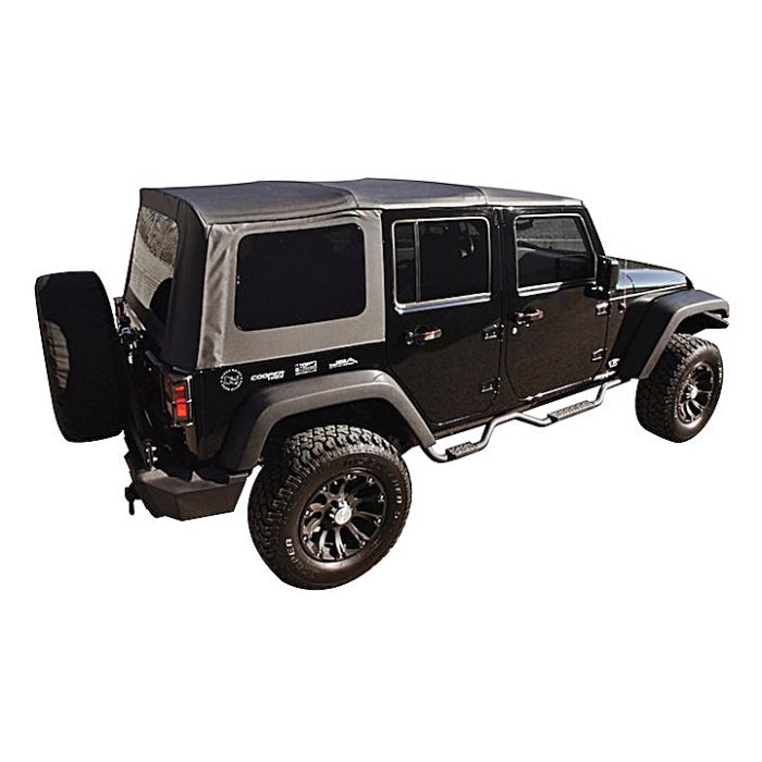 Crown Automotive RT10635T Replacement Soft Top in Black Diamond with Tinted Windows for 07-09 Jeep Wrangler JK 4 Door 