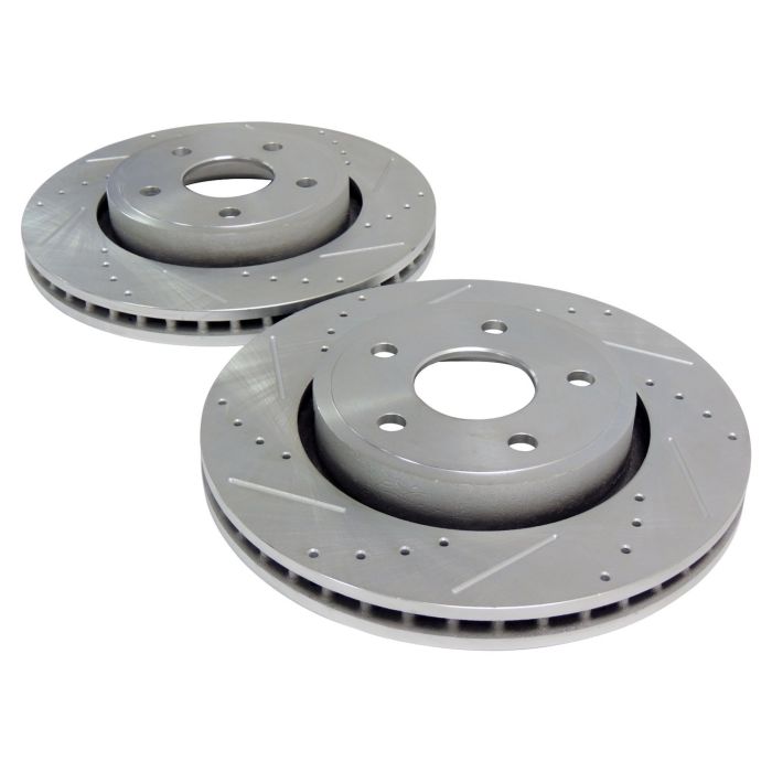 Crown Automotive  Drilled and Slotted Brake Rotor Set  for 05-10 Jeep Grand Cherokee WK and 06-10 Commander XK