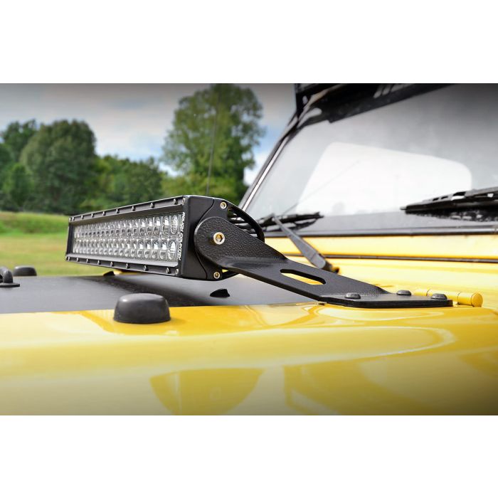 Rough Country 70210 20in LED Light Bar Hood Mounts for 97-06 Jeep Wrangler TJ