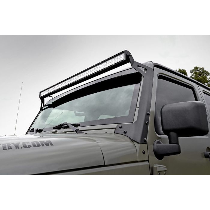 Rough Country  50in LED Light Bar Kit with Windshield Mounts for 07-18 Jeep Wrangler JK