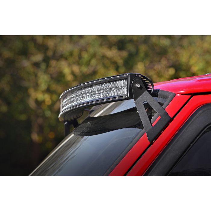 Rough Country 70517 50in Curved LED Light Bar Windshield Mounts for 84-01 Jeep Cherokee XJ