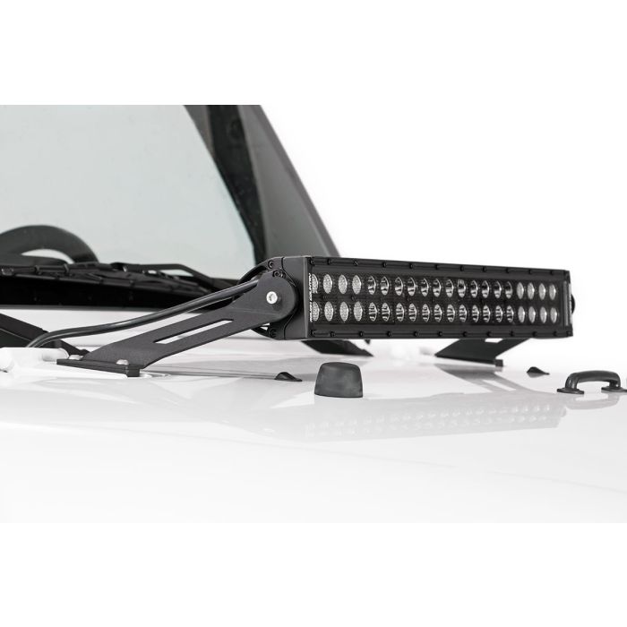 Rough Country 70533 20in LED Light Bar Hood Mount Kit for 07-18 Jeep Wrangler JK