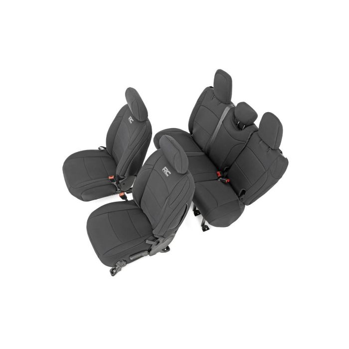 RC FR/RR SEAT COVERS BLK JLU W/ ARMREST