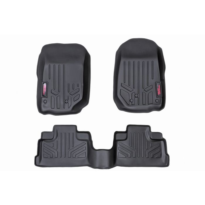 Rough Country M-60112 Front & Rear Heavy Duty Fitted Floor Mats for 18-19 Jeep Wrangler JL 4-Door Unlimited