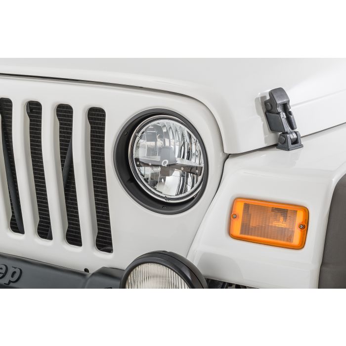 BEZELS HEADLAMP 97-06 WRANGLER BLACK
