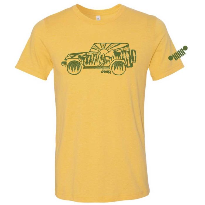 Jeep Merchandise  Mens Jeep Atomic Side Short Sleeve T-Shirt in Gold Heather 