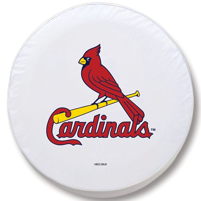 St. Louis Cardinals Tire Cover - Size A (34"x8") on White Vinyl