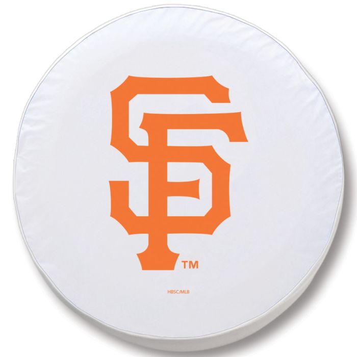 San Francisco Giants Tire Cover - Size D10 - (30.75"x10") on White Vinyl