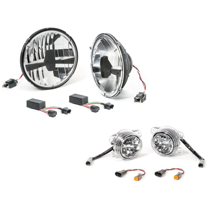 Quadratec  LED Headlight Upgrade Conversion & LED Fog Lights Kit for 07-18 Jeep Wrangler JK
