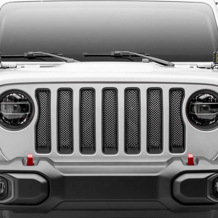 T-Rex 44493 Sport Polished Stainless Steel Mesh Grille  for 18-19 Jeep Wrangler JL