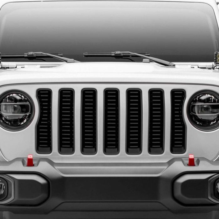 T-Rex 6204931 Billet 1-Pc Black Aluminum Grille without Forward Facing Camera  for 18-20 Jeep Wrangler JL
