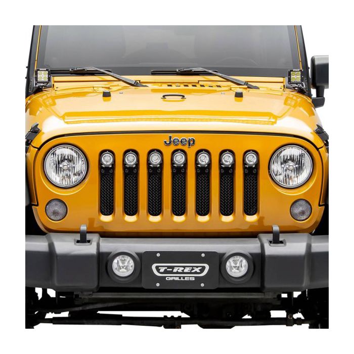 T-Rex 6314841-BR  Stealth Torch Series Black Mesh Grille with LED Lights for 07-18 Jeep Wrangler JK