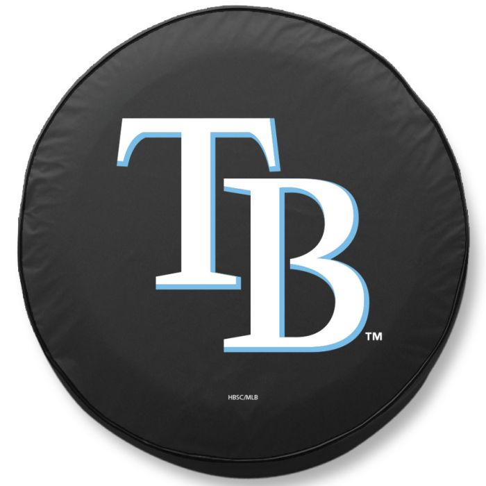 Tampa Bay Rays Tire Cover - Size E - (29.75"x8") on Black Vinyl