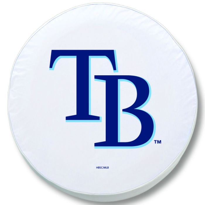 Tampa Bay Rays Tire Cover - Size H2 - (35"x12.5") on White Vinyl