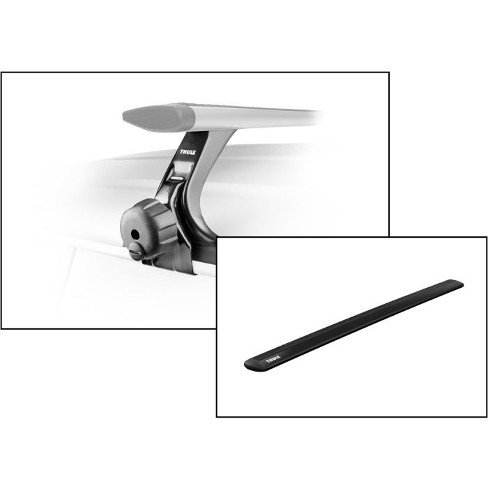 Thule  Rapid Gutter Foot Pack with 60" WingBar Evo 150 Kit for 07-21 Jeep Wrangler JL & JK with Factory Hardtop