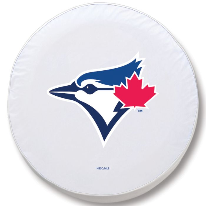Toronto Blue Jays Tire Cover - Size A (34"x8") on White Vinyl