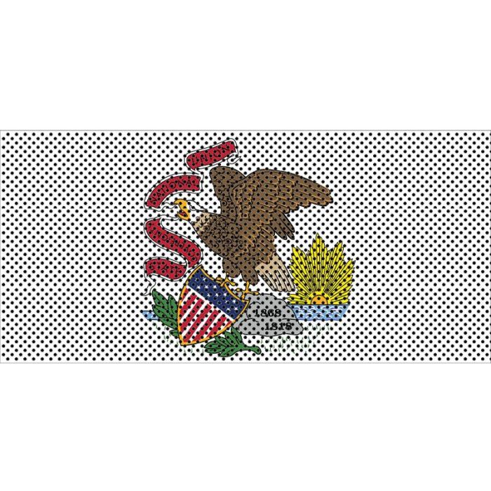 UTS JK ILLINOIS FLAG GRILL INSERT