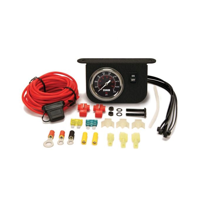 Illuminated Dash Panel Gauge Kit, Black Face (200 PSI, 30 Amp)