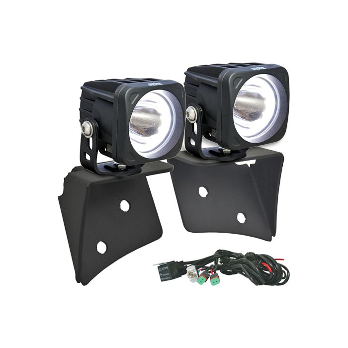 Vision X 9892481 Optimus 3" Square Halo LED Kit with A-Pillar Brackets for 07-18 Jeep Wrangler JK
