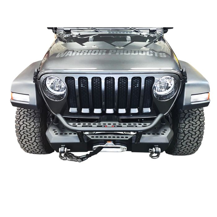 Warrior Products 6537 MOD Series Front Stubby Bumper with Brush Guard for 18-20 Jeep Wrangler JL & Gladiator JT