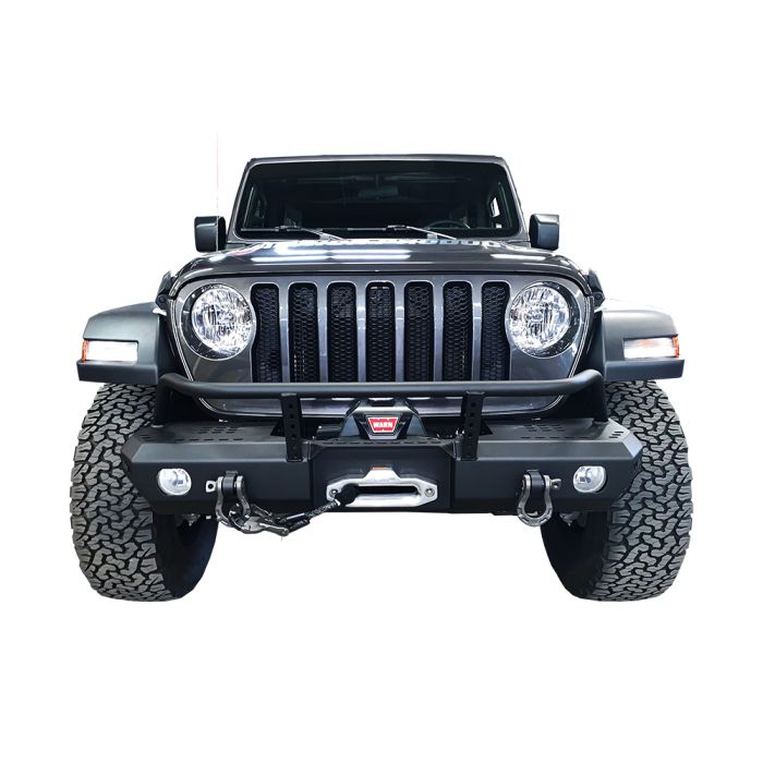 Warrior Products 6538 MOD Series Front Mid-Width Bumper with Brush Guard for 18-20 Jeep Wrangler JL & Gladiator JT