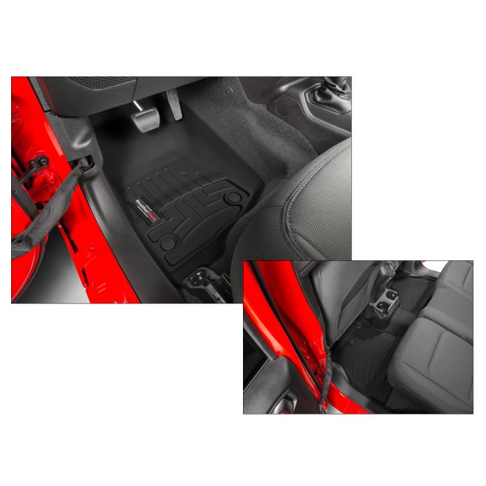 WeatherTech 441313-1-2 DigitalFit Front & Rear FloorLiners in Black for 18-19 Jeep Wrangler Unlimited JL