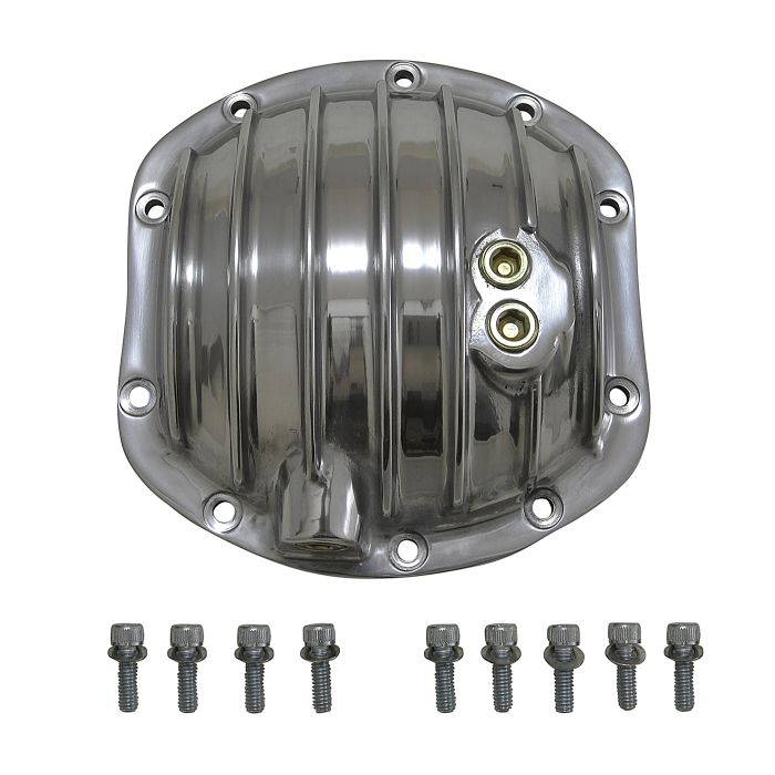 Yukon Gear & Axle YP C2-D30-STD Finned Polished Aluminum Replacement Differential Cover for Dana 30 Standard Rotation