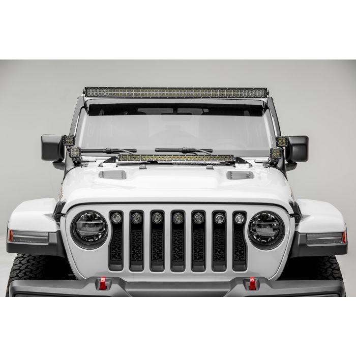 ZROADZ Z364931-KIT Hood Cowl Mounting Brackets with (1) Single Row 30" LED Light Bar  for 18-21 Jeep Wrangler JL