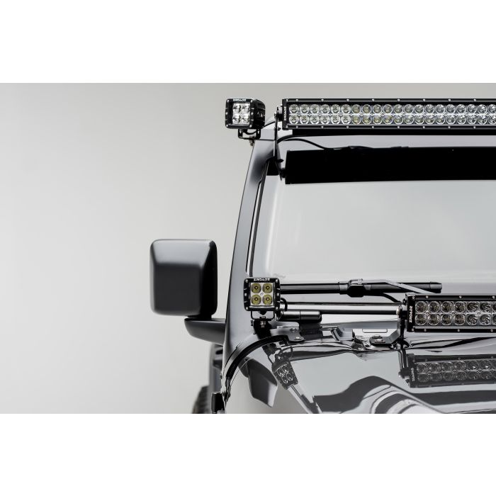 ZROADZ Z334851 Side Mount 3" LED Pod Light Brackets  for 18-21 Jeep Wrangler JL & Gladiator JT with ZROADZ Front Roof Mounts