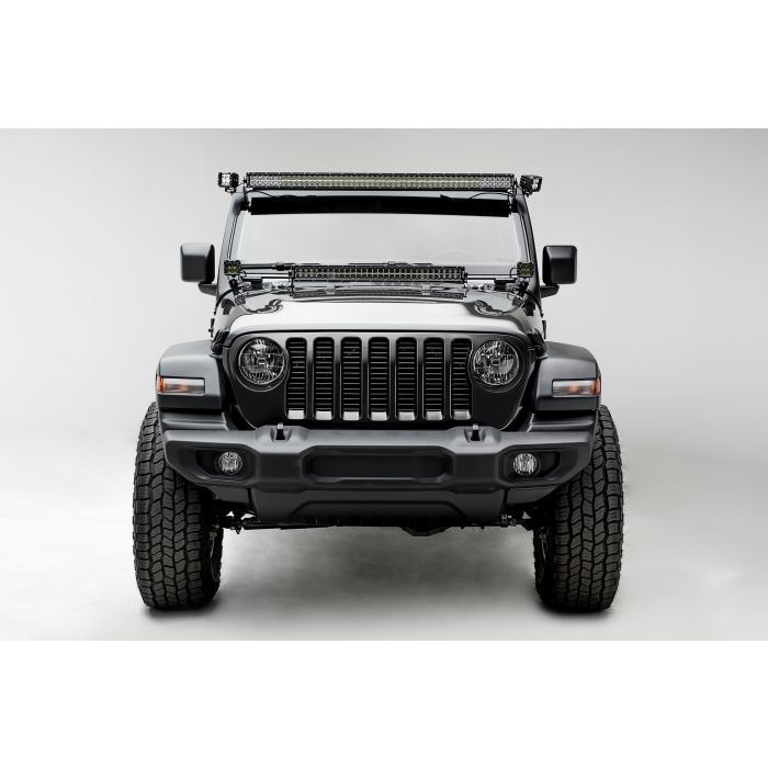 ZROADZ Z374831-KIT2 Roof Level Mounting Kit with a 50" LED Light Bar & (2) 3" LED Pods  for 18-21 Jeep Wrangler JL & Gladiator JT