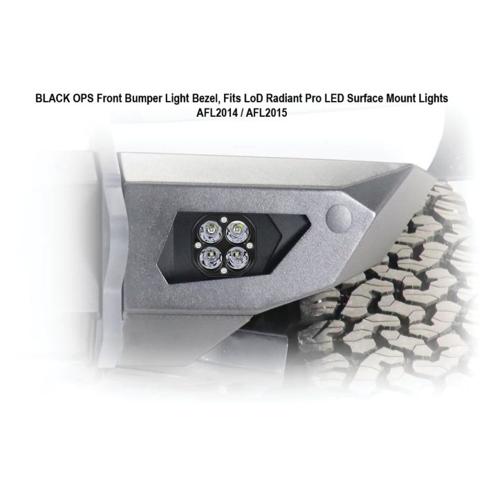 2021+ Bronco Black Ops  LOD Radiant Pro Front Light Bezel (pair)  (Black Powder Coated)