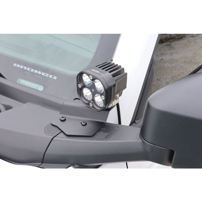 2021+ Bronco Black Ops Single A Pillar Base Light Mount  (Black Powder Coated)