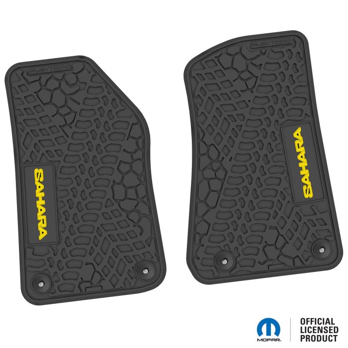 18-24 Jeep JL 2 Dr Front -Tire Tread/Scorched Earth Scene w/ Sahara Insert - Black w/ Yellow Insert