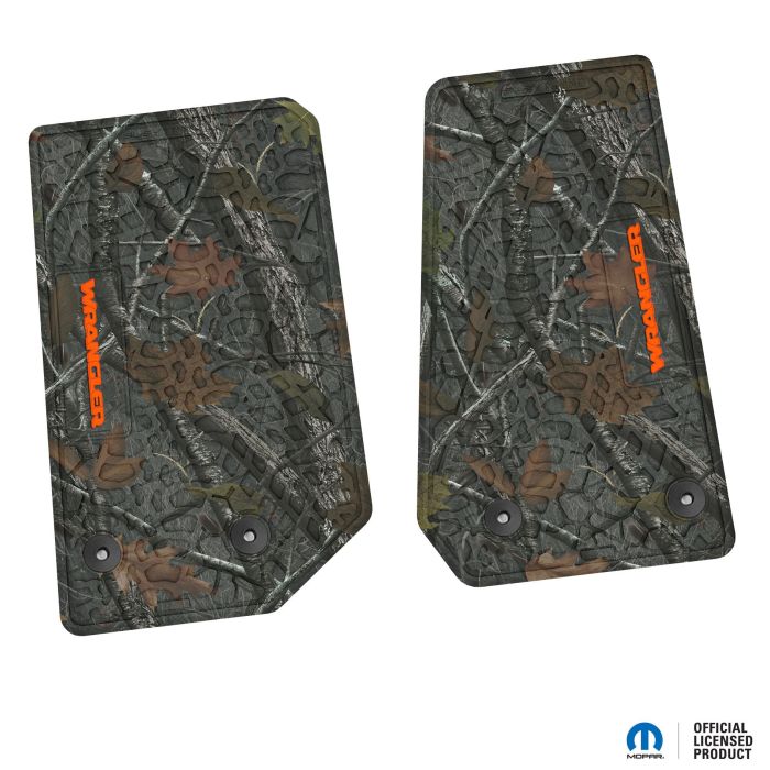 14-18 Jeep JK 2 Dr Front -Tire Tread/Scorched Earth Scene w/ Wrangler Insert - Rugged Woods w/ Orange insert