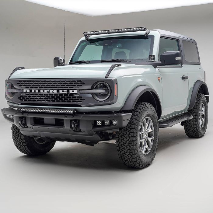 ZROADZ  Front Roof  LED Straight Single Row Light Bar Kit for 21-25 Ford Bronco