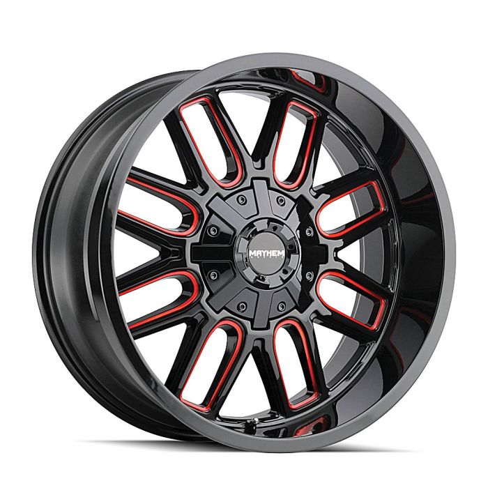 MAYHEM COGENT 8107 BLACK W/PRISM RED 17X9 5-127/5-139.7 -12MM 87.1MM
