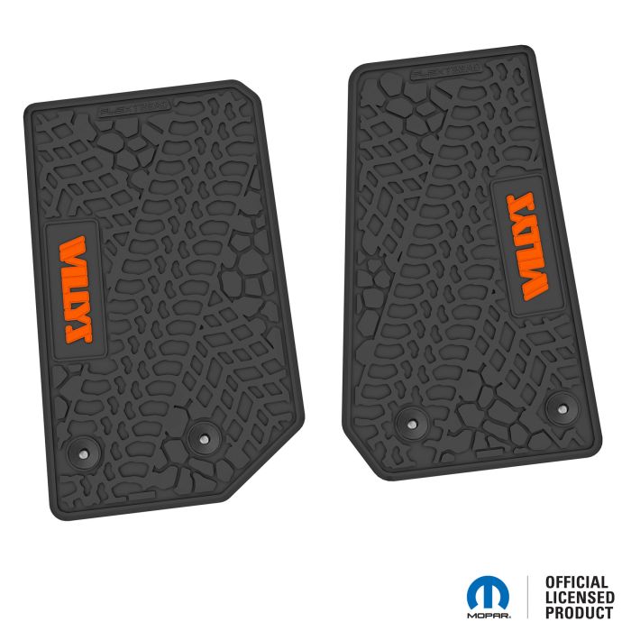 14-18 Jeep JK 2 Dr Front -Tire Tread/Scorched Earth Scene w/ Willys Insert - Black w/ Orange Insert